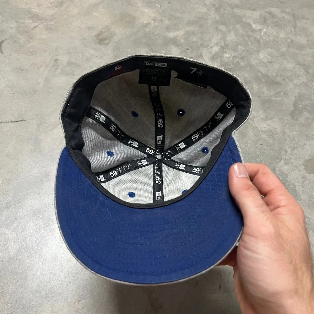 New Era 59FIFTY New York Mets Fitted Hat Grey Heather Blue 7 3/8 MLB Cap